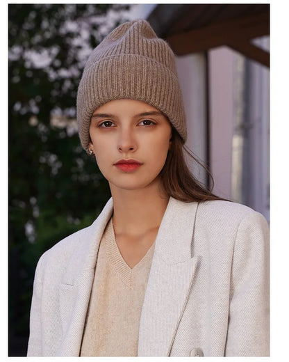 Naizaiga 100 cashmere Cashmere knitted hat without eaves for lovers boy girl  hat, SN751