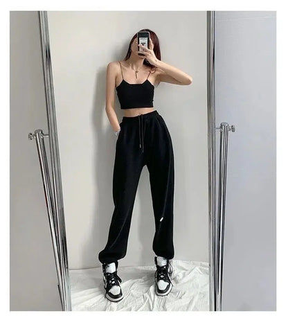 Women Pants Streetwear Fall 2023 Tall Waist Letters Sweatpants Female Leisure Beam Feet Pants For Women Dropshipping WBXQJ27