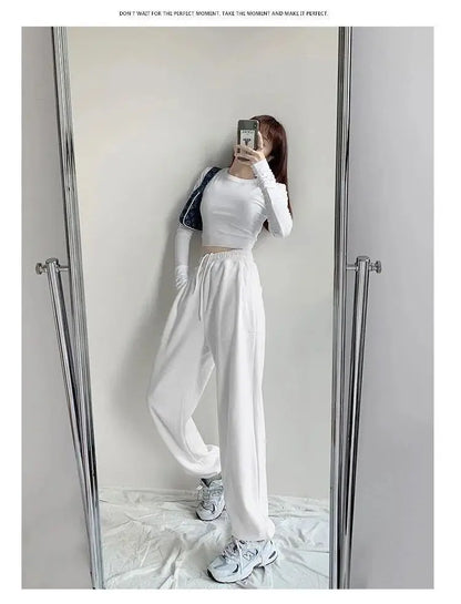 Women Pants Streetwear Fall 2023 Tall Waist Letters Sweatpants Female Leisure Beam Feet Pants For Women Dropshipping WBXQJ27