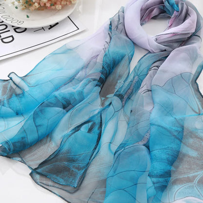 Fashion Spring/Summer Women Floral Printing Beach Silk Scarf Shawls Female All-match Long Soft Wraps Scarf Beach Sunscreen Hijab