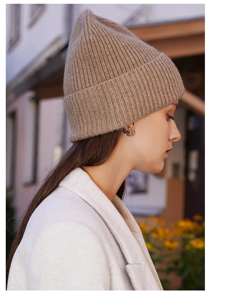 Naizaiga 100 cashmere Cashmere knitted hat without eaves for lovers boy girl  hat, SN751