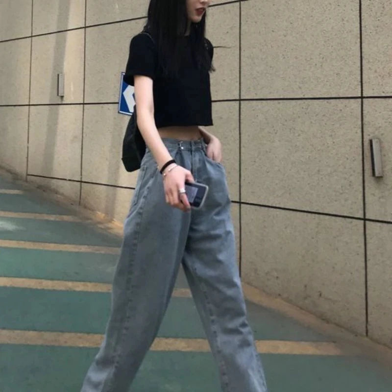 T-shirt Women Cropped Solid Minimalist Hot Sale Slim Casual Fashion Preppy Chic Basic Tops Korean Style Streetwear Popular