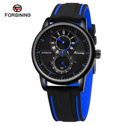 FORSINING men's and women's watches simple wind double ring mechanical skin band watch a variety of color mechanical watch