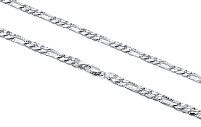 ORSA JEWELS Handmade Italian 3.3mm Diamond-Cut Figaro Chain Necklace 18K Gold over 925 Sterling Silver Men Woman Jewelry SC34