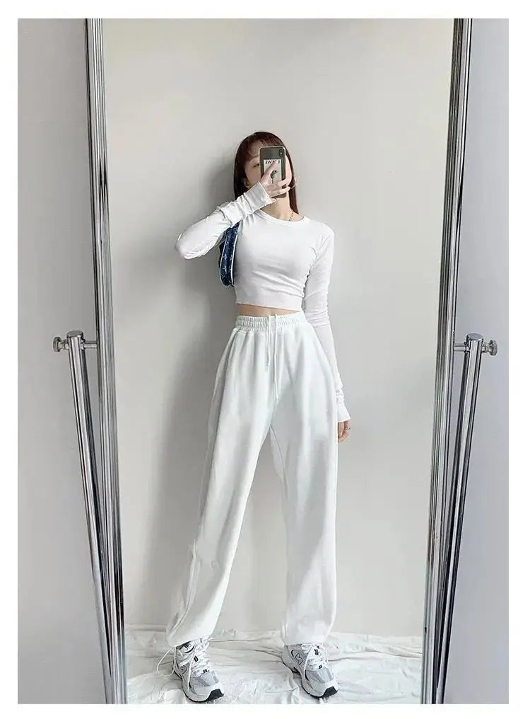 Women Pants Streetwear Fall 2023 Tall Waist Letters Sweatpants Female Leisure Beam Feet Pants For Women Dropshipping WBXQJ27