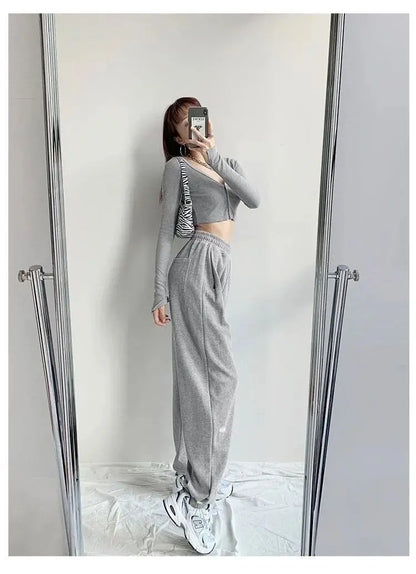 Women Pants Streetwear Fall 2023 Tall Waist Letters Sweatpants Female Leisure Beam Feet Pants For Women Dropshipping WBXQJ27