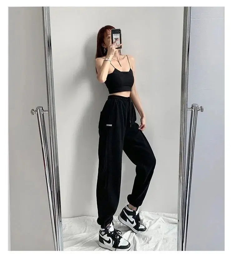 Women Pants Streetwear Fall 2023 Tall Waist Letters Sweatpants Female Leisure Beam Feet Pants For Women Dropshipping WBXQJ27