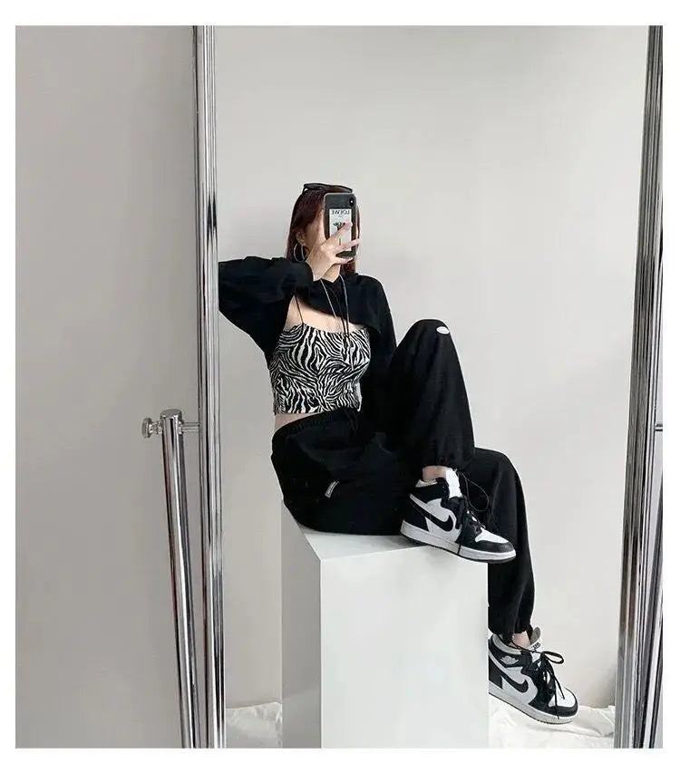 Women Pants Streetwear Fall 2023 Tall Waist Letters Sweatpants Female Leisure Beam Feet Pants For Women Dropshipping WBXQJ27