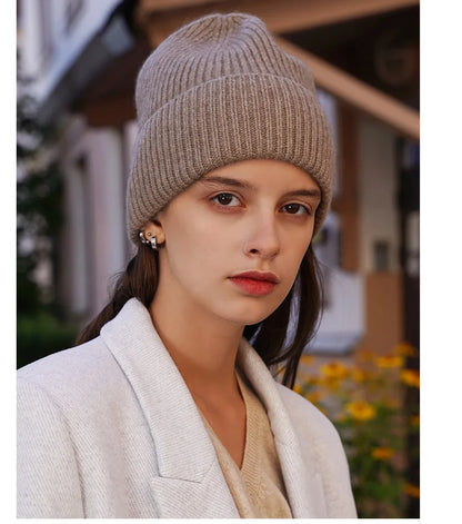 Naizaiga 100 cashmere Cashmere knitted hat without eaves for lovers boy girl  hat, SN751