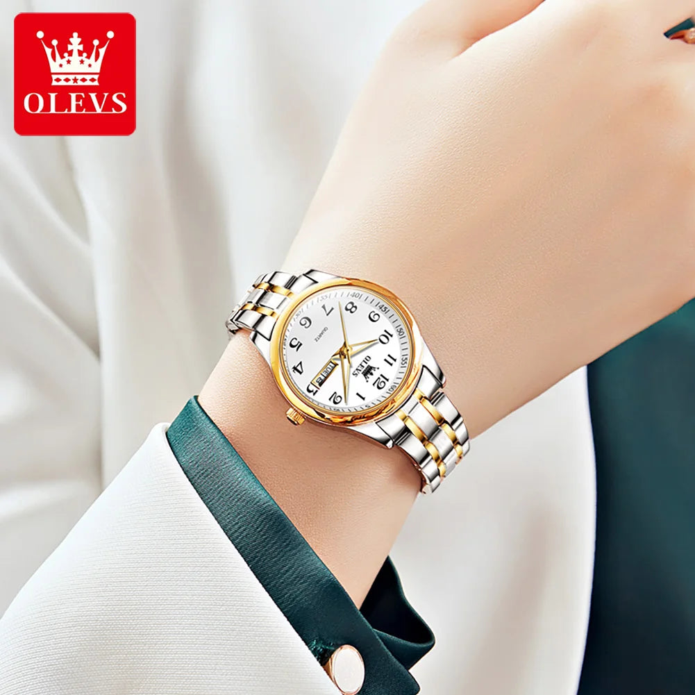 OLEVS 5567 Women's Watch Original Luxury Brand Stainless Steel Waterproof Quartz Women's Watch Elegant Date Zhou Women's watches