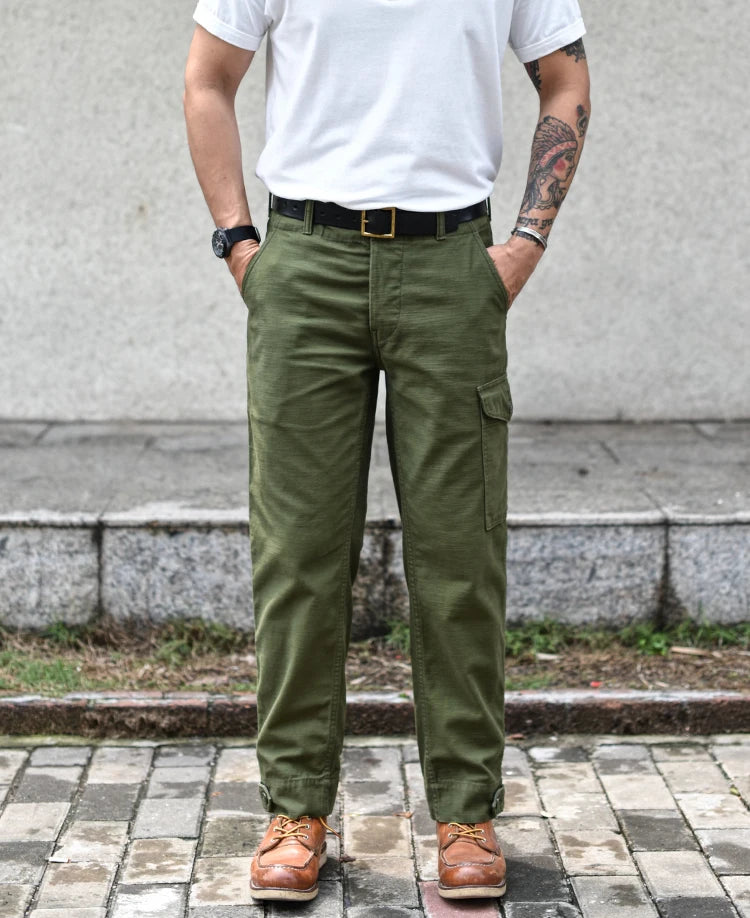 Sauce Zhan Mans Pants Aviators's Trousers Cargo Pants Baker Pants Satin Cotton Regular Fit