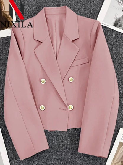 New in Spring Autumn Blazer for Women 2024 Office Lady Jacket Women Korean Fashion Coats Chic Elegant Outerwears Women's Clothes