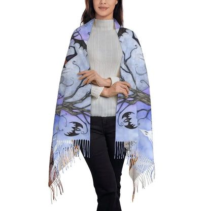 Printed The Major Arcana Of Tarot Vintage Patchwork Scarf Men Women Winter Fall Warm Scarves Occult Witch Spiritual Shawl Wrap