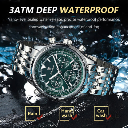 POEDAGAR Luxury Military Men Watch Waterproof Luminous Date Chronograph Man Watch Business Stainless Steel Men's Quartz Watches