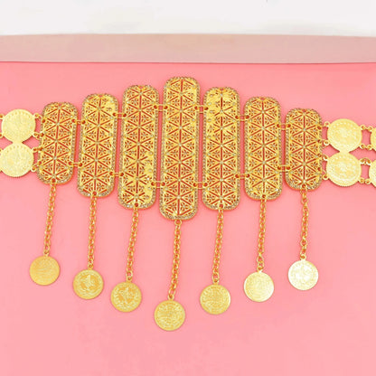 Afghan Turkish Golden Coin Belt Rhinestone Crystal Geometric Heart India Waist Belly Chains Kurdish Moroccan Arabic Body Jewelry