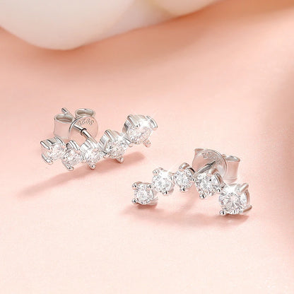 Smyoue 1.16cttw Gradient Gem Full Moissanite Stud Earrings for Women Sparkling Party Jewelry Earrings 925 Sterling Silver GRA