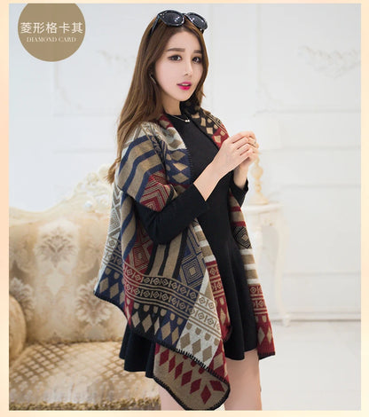 Luxury Shawl Women's Outer Wear Thickened Cashmere High-end Autumn and Winter Scarf Dual-use 2023 New Cloak Cloak Coat