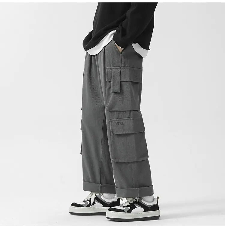 Streetwear Men‘s Cargo Pants Multi-pocket Fashion Harem Pants Male Cotton Sweatpants Men Woman Autumn Spring Jogger Trousers