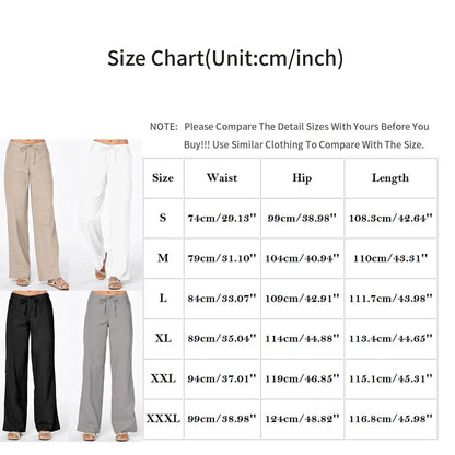 Women Pants Fashion Linen Cotton Solid Elastic Waist Trousers Female Plus Size Ankle-length Trousers Summer Casual Pants