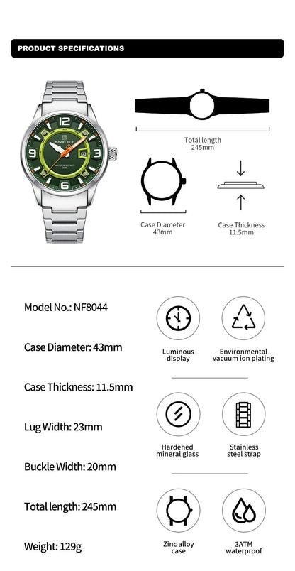 NAVIFORCE Original Classic Watches For Men Top Brand Calendar Quartz Wristwatches Luxury Waterproof Luminous Clock Reloj Hombre