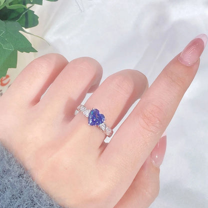 Wong Rain 100% 925 Sterling Silver Crushed Ice Cut Tanzanite High Carbon Diamond Gemstone Wedding Rings Engagement Fine Jewelry