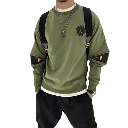 Sweatshirts for Man T-shirt Hip Hop Hoodieless Men's Clothing Green Pullover Top Welcome Deal Aesthetic Cheap Harajuku Fashion