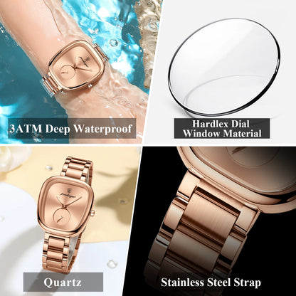 POEDAGAR Luxury Ladies Watch Stainless Steel Waterproof Quartz Watch for Woman High Quality Female Clock Elegant Women's Watches