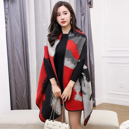 Luxury Shawl Women's Outer Wear Thickened Cashmere High-end Autumn and Winter Scarf Dual-use 2023 New Cloak Cloak Coat