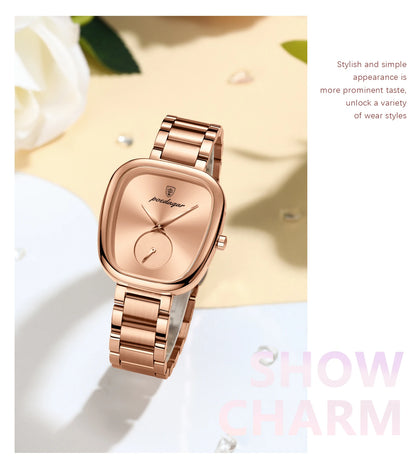 POEDAGAR Luxury Ladies Watch Stainless Steel Waterproof Quartz Watch for Woman High Quality Female Clock Elegant Women's Watches