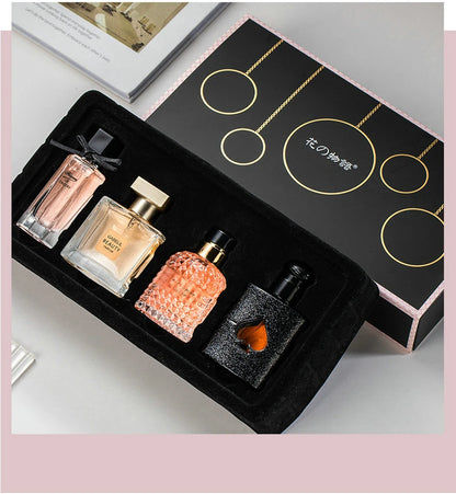 Gift Box Four Piece Set Women Perfume Spray 105ml Floral Scent  Lasting Fragrance Pheromone Eau De Parfum Men Cologne Balminess