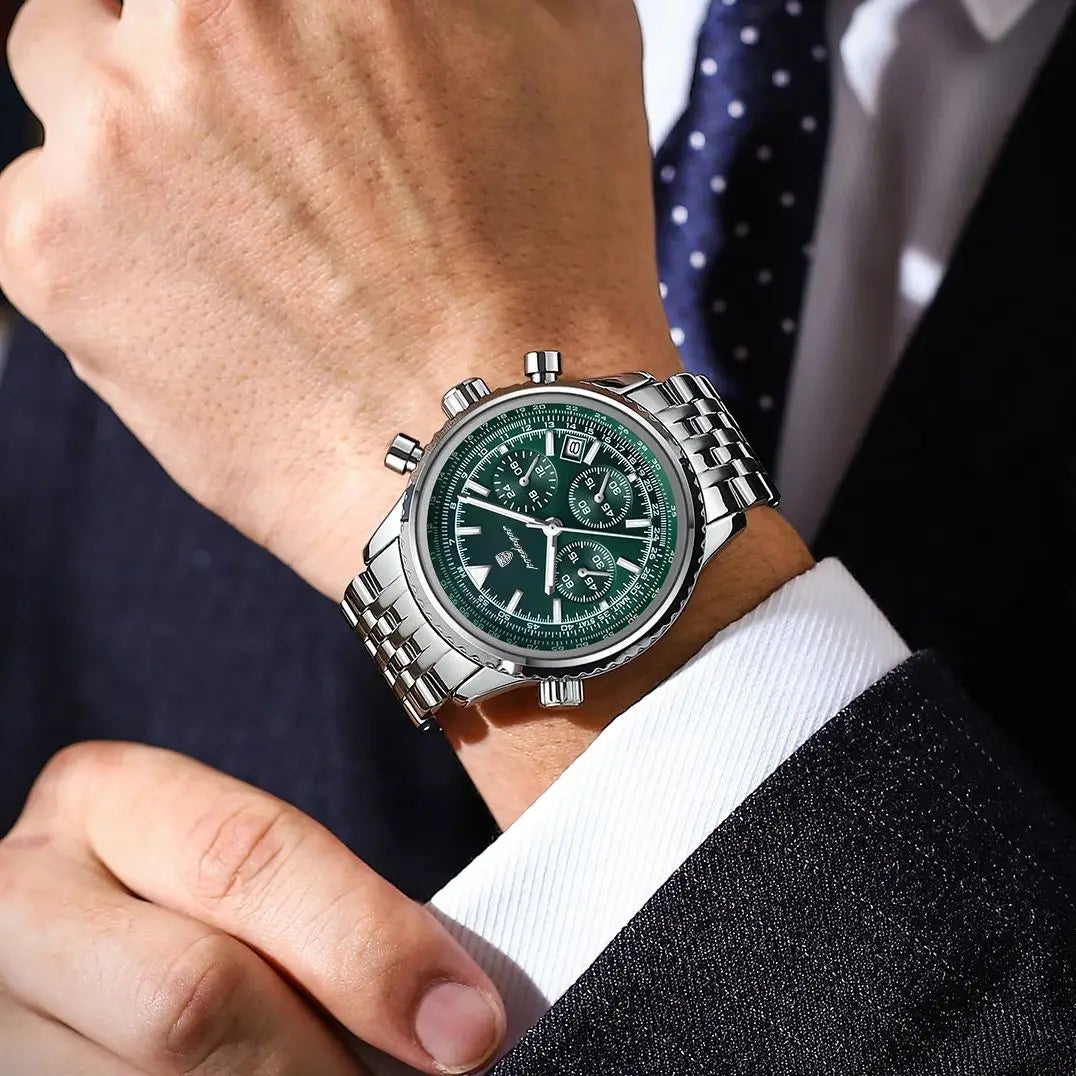 POEDAGAR Luxury Military Men Watch Waterproof Luminous Date Chronograph Man Watch Business Stainless Steel Men's Quartz Watches