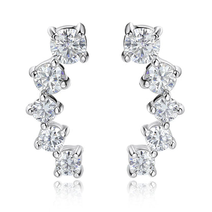 Smyoue 1.16cttw Gradient Gem Full Moissanite Stud Earrings for Women Sparkling Party Jewelry Earrings 925 Sterling Silver GRA