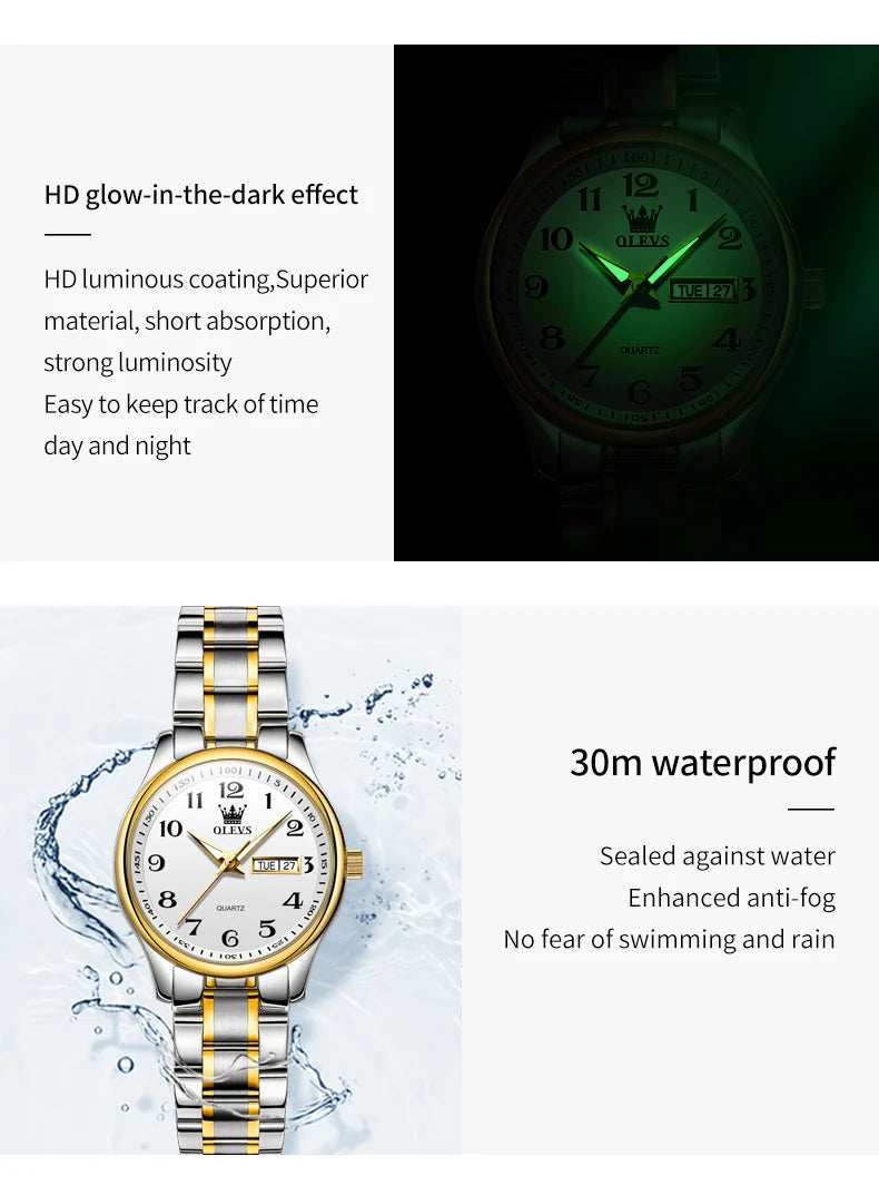 OLEVS 5567 Women's Watch Original Luxury Brand Stainless Steel Waterproof Quartz Women's Watch Elegant Date Zhou Women's watches