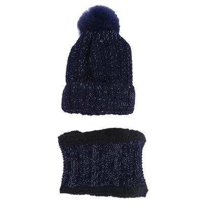 Warm Winter Skullies Beanies Knitted Hat Women Brand High Quality Winter Women Ball Ski Wool Fur Hat Pompoms Hats Knitted Scarf