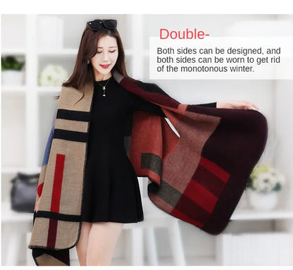 Luxury Shawl Women's Outer Wear Thickened Cashmere High-end Autumn and Winter Scarf Dual-use 2023 New Cloak Cloak Coat