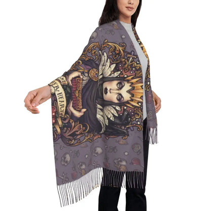 Printed The Major Arcana Of Tarot Vintage Patchwork Scarf Men Women Winter Fall Warm Scarves Occult Witch Spiritual Shawl Wrap