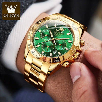 OLEVS 6638 Man Watch Automatic Watch for Men Multifunction Waterproof Luminous Chronograph Calendar Luxury Mechanical Wristwatch