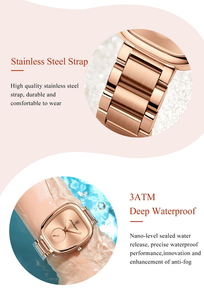 POEDAGAR Luxury Elegant Watch For Woman Waterproof Stainless Steel Quartz Ladies Watch High Quality Casual Women's Watches Reloj