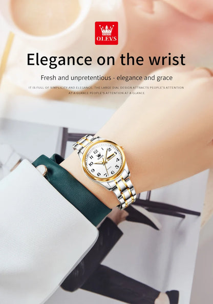 OLEVS 5567 Women's Watch Original Luxury Brand Stainless Steel Waterproof Quartz Women's Watch Elegant Date Zhou Women's watches