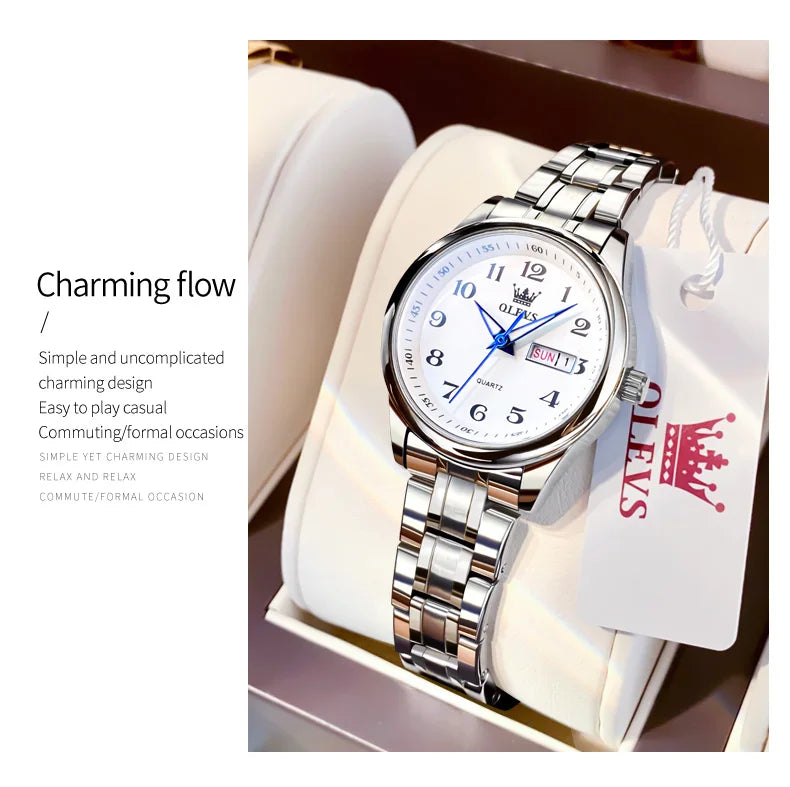 OLEVS 5567 Women's Watch Original Luxury Brand Stainless Steel Waterproof Quartz Women's Watch Elegant Date Zhou Women's watches