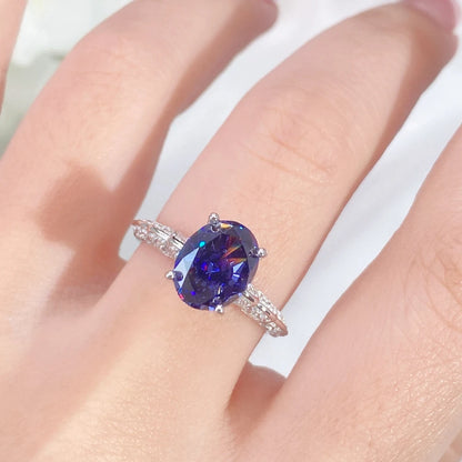 Wong Rain 100% 925 Sterling Silver Crushed Ice Cut Tanzanite High Carbon Diamond Gemstone Wedding Rings Engagement Fine Jewelry