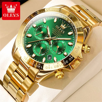 OLEVS 6638 Man Watch Automatic Watch for Men Multifunction Waterproof Luminous Chronograph Calendar Luxury Mechanical Wristwatch