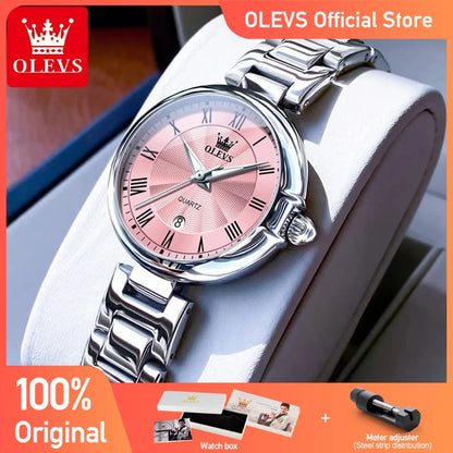 OLEVS 5608 Women's Watches  Fashion Light Luxury Original Wristwatch  Waterproof  Luminous Chronograph Date  Quartz Watches