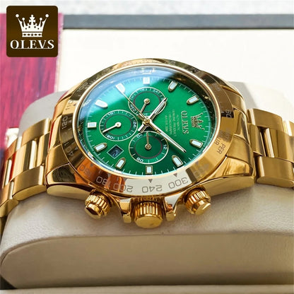 OLEVS 6638 Man Watch Automatic Watch for Men Multifunction Waterproof Luminous Chronograph Calendar Luxury Mechanical Wristwatch