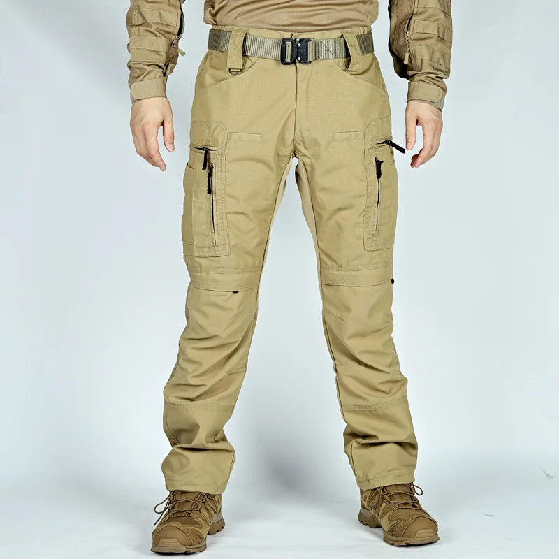 Men's Military Tactics P40 Pants Multi-pocket Zipper Elastic Waist Trousers Men Outdoor Sports Rock Climbing and Hunting Pants