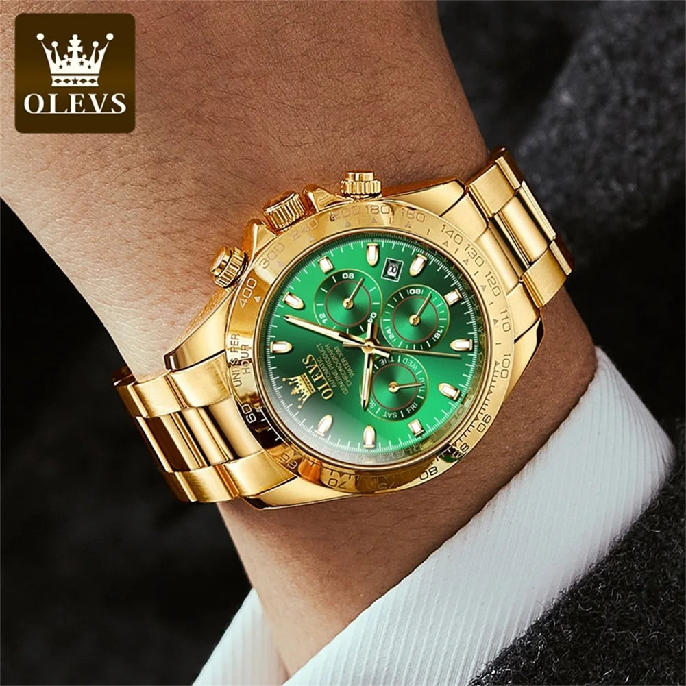 OLEVS 6638 Man Watch Automatic Watch for Men Multifunction Waterproof Luminous Chronograph Calendar Luxury Mechanical Wristwatch