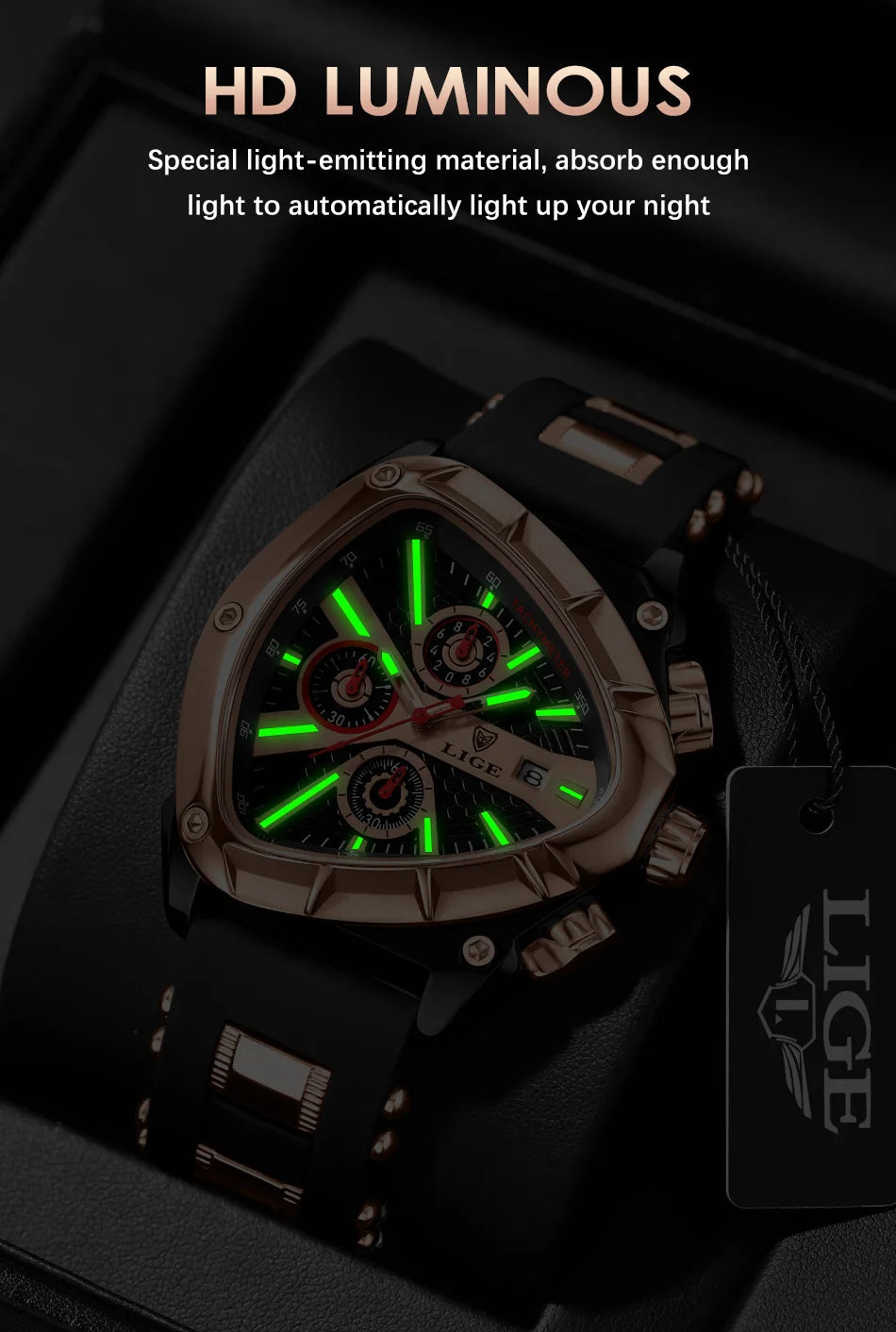 LIGE Luxury Military Watch for Men Waterproof Luminous Date Chronograph Man Watch Sport Quartz Stainless Steel Men's Watches