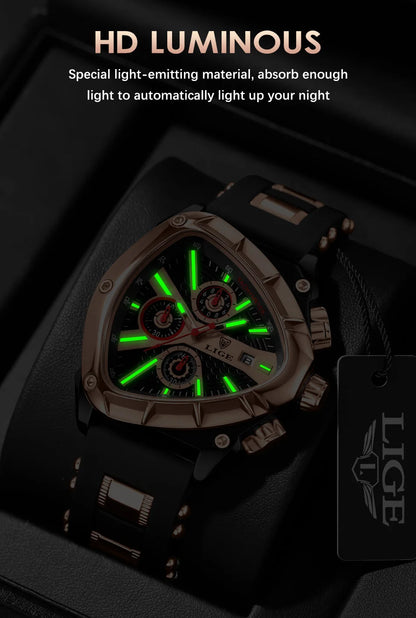 LIGE Luxury Military Watch for Men Waterproof Luminous Date Chronograph Man Watch Sport Quartz Stainless Steel Men's Watches