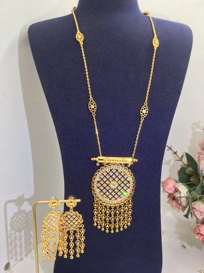 ACCKINGTrendy Fashion3PCS Luxury Waterdrop Indian Jewelry Sets For Women Wedding Party Indian Dubai Bridal jewelry Set