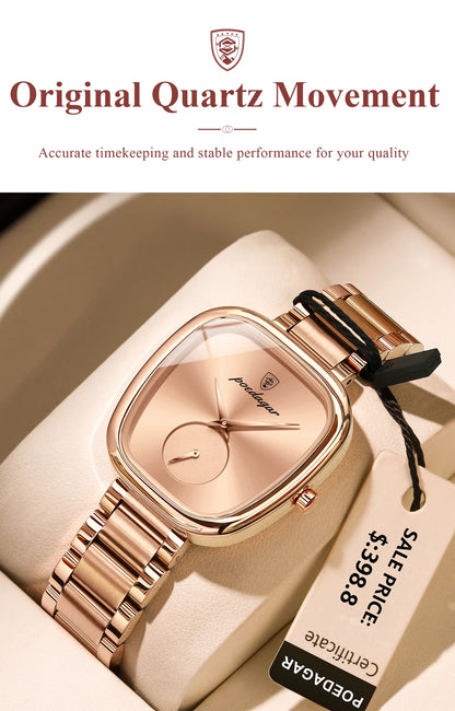 POEDAGAR Luxury Woman Watch Waterproof Stainless Steel Ladies Watch Fashion Quartz Women's Watches Elegant Simple Female Clock